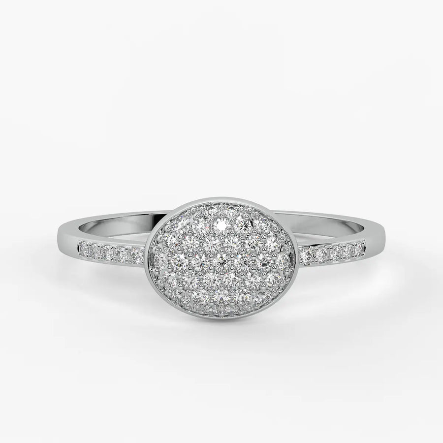 Oval Pavé Statement Ladies Ring