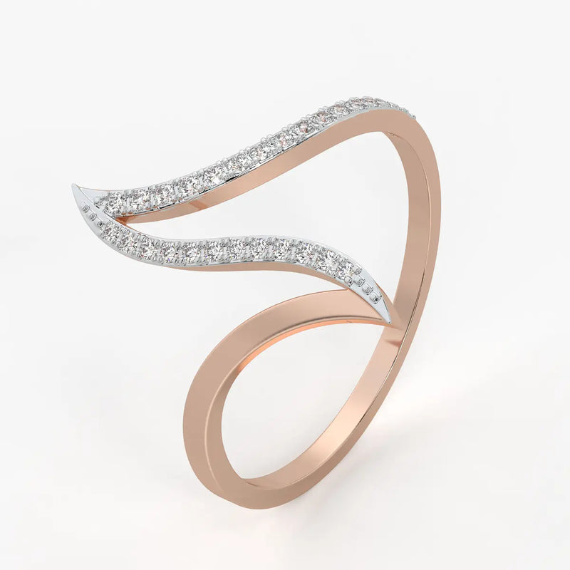 Dual Wave Statement Ladies Ring