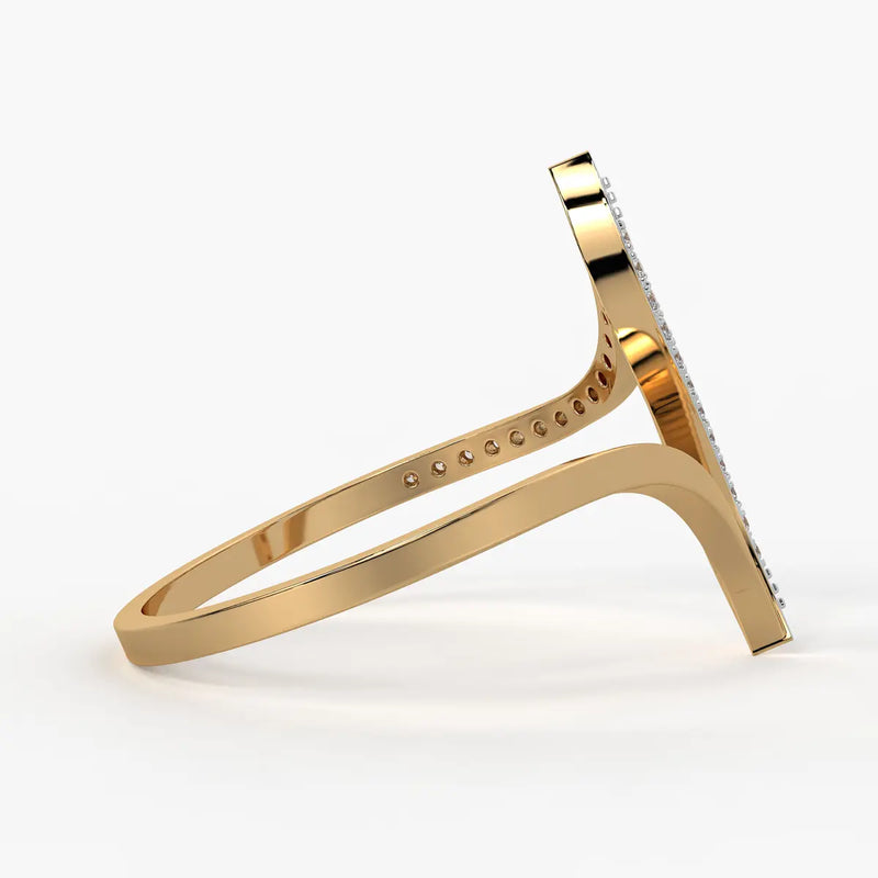 Dual Wave Statement Ladies Ring