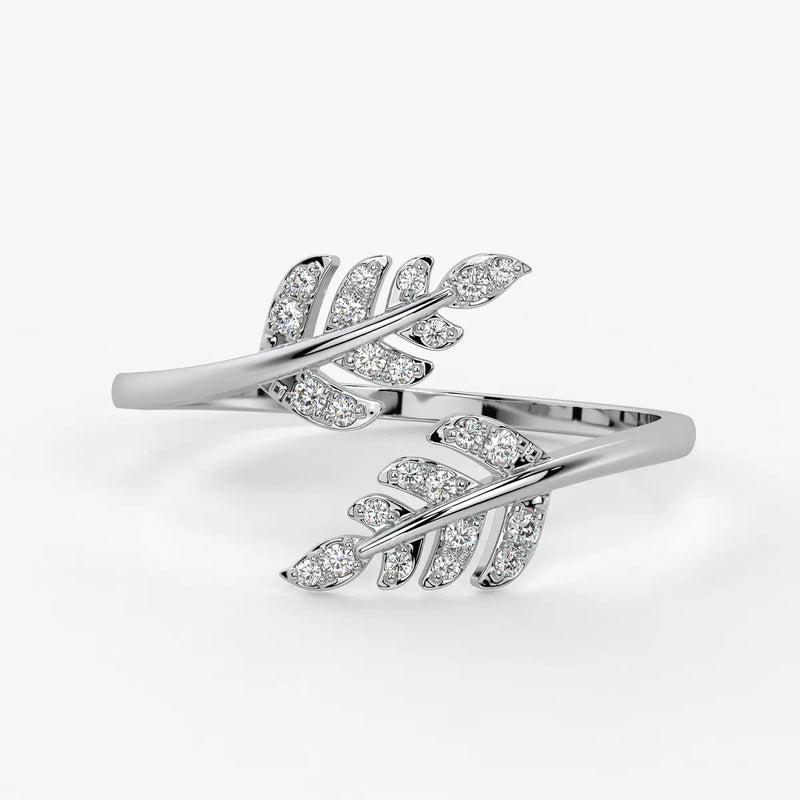 Twin Leaf Open Ladies Ring
