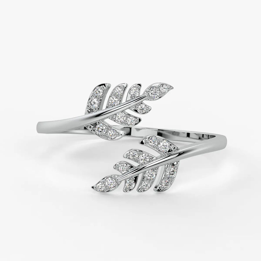 Twin Leaf Open Ladies Ring