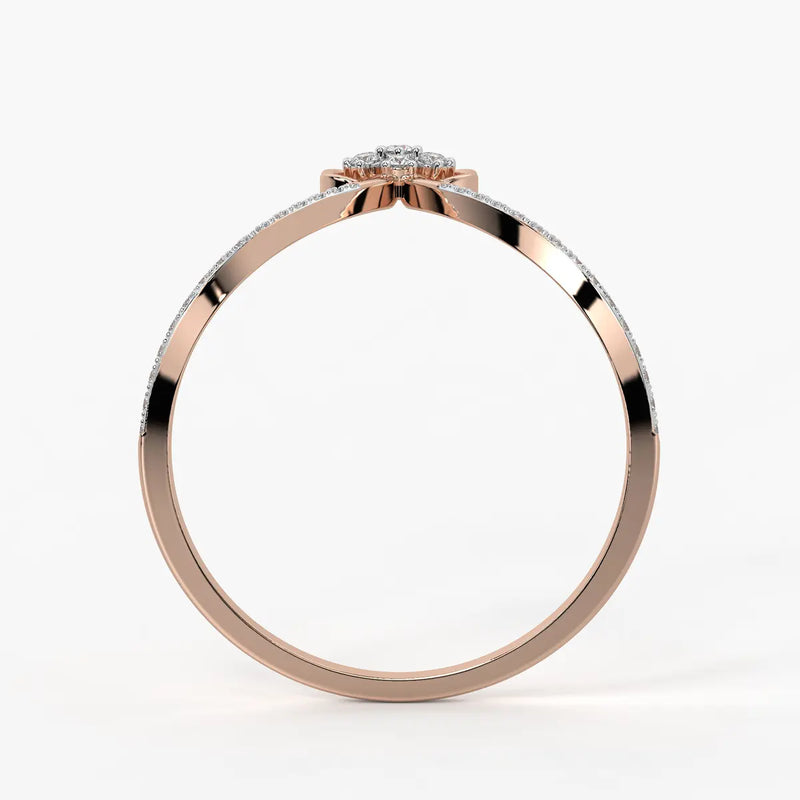 Floral Split Band Ladies Ring