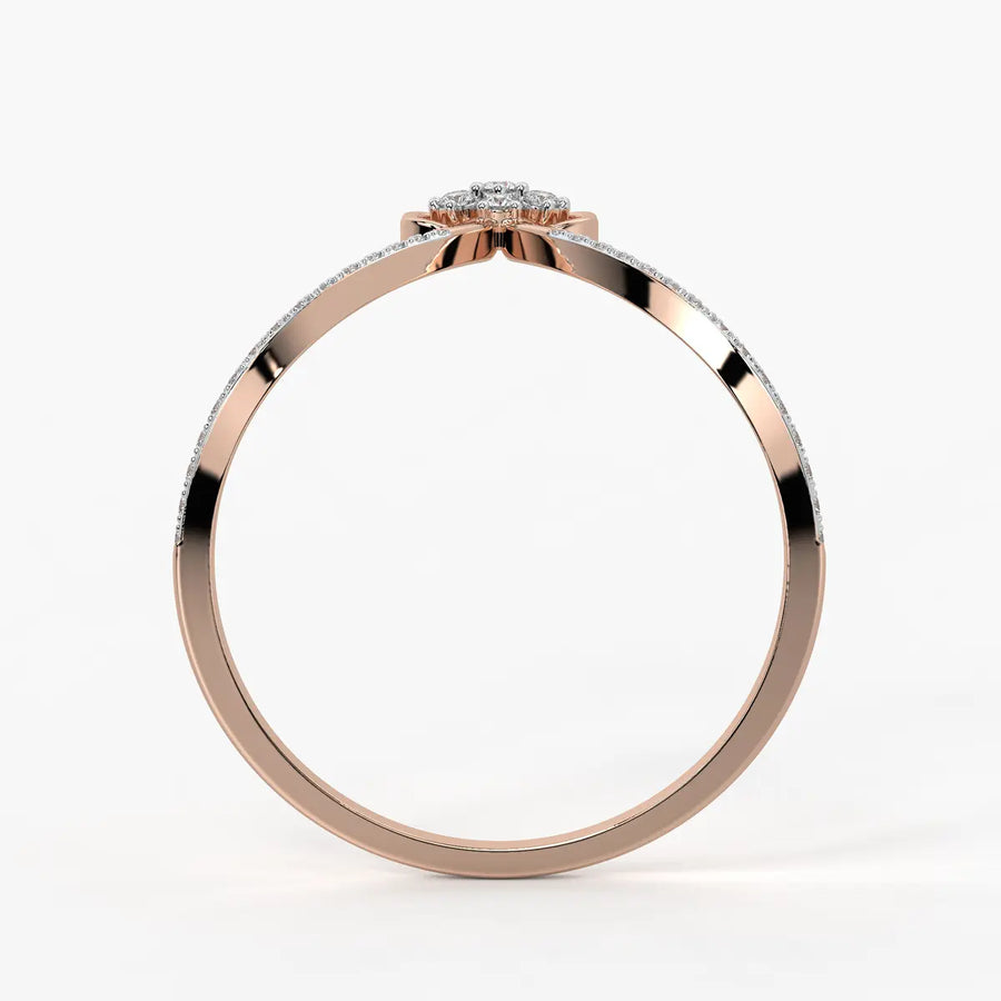Floral Split Band Ladies Ring