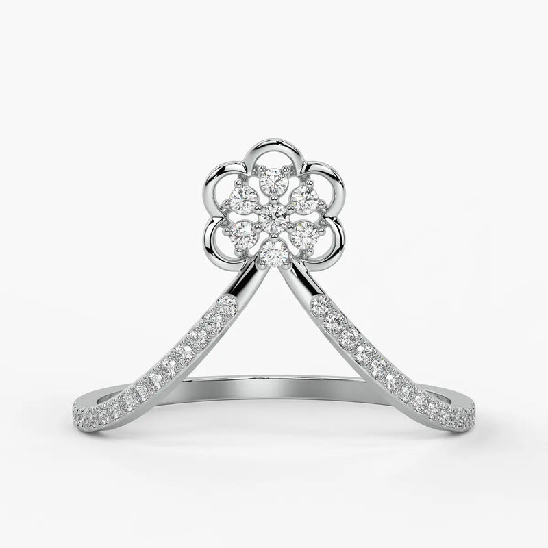 Floral Split Band Ladies Ring