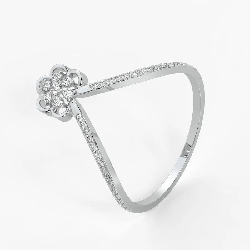 Floral Split Band Ladies Ring