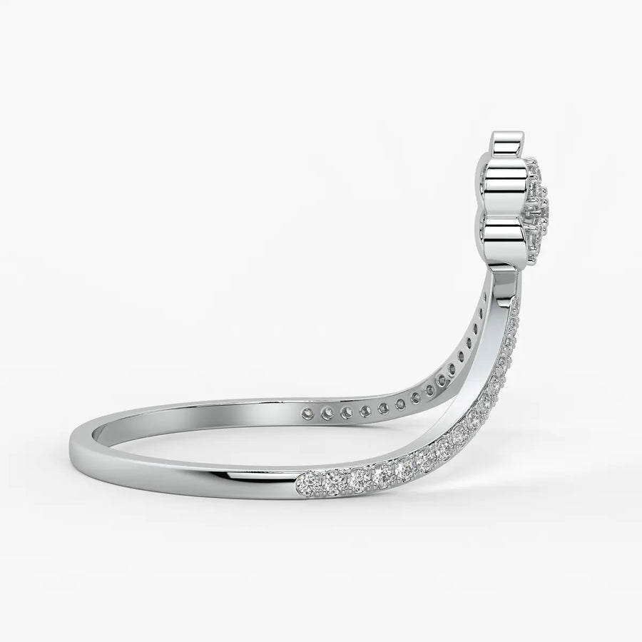 Floral Split Band Ladies Ring