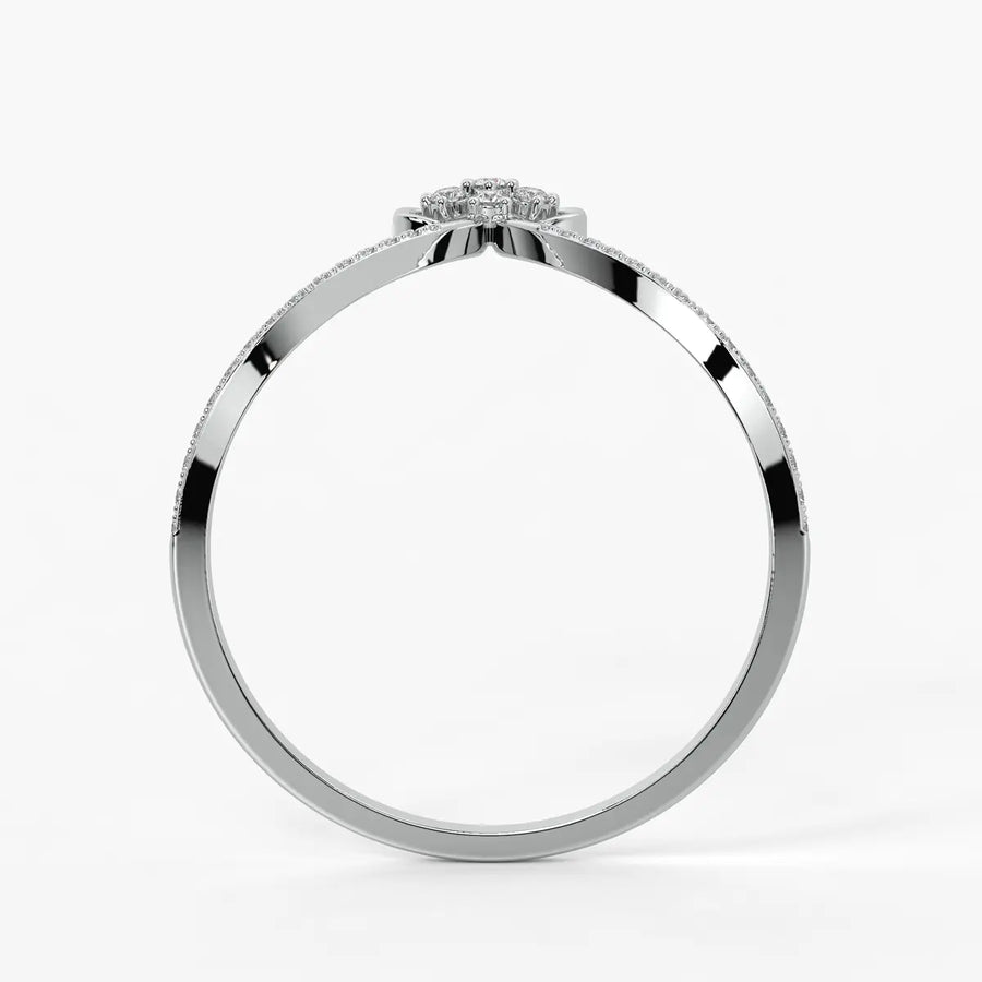 Floral Split Band Ladies Ring