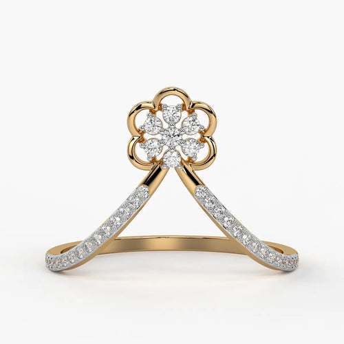 Floral Split Band Ladies Ring