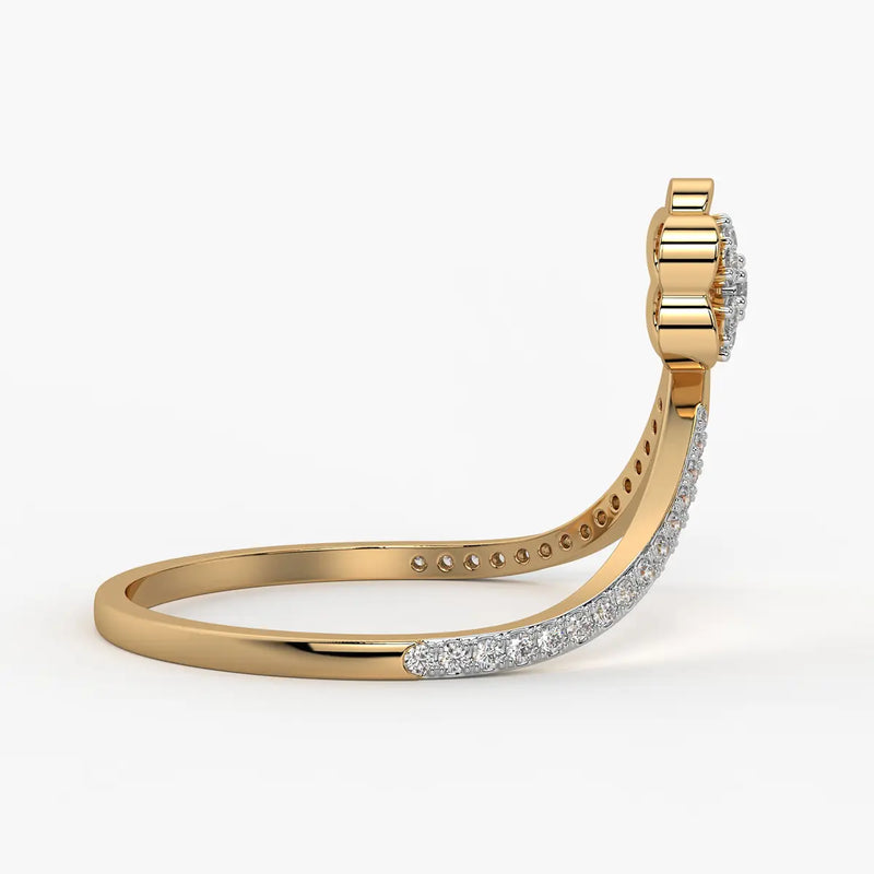 Floral Split Band Ladies Ring