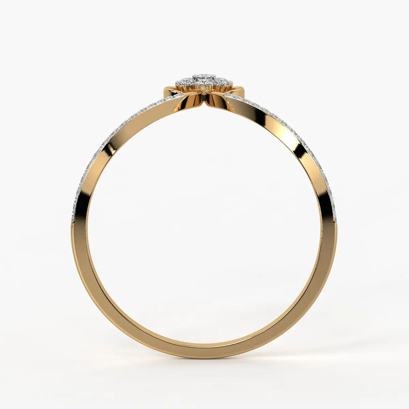 Floral Split Band Ladies Ring