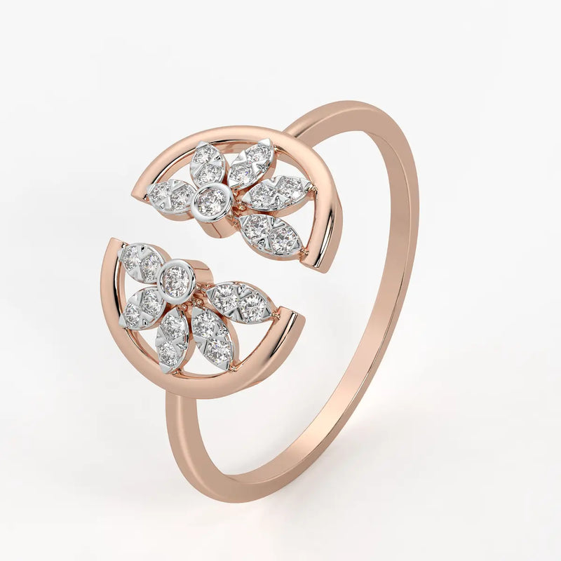 Twin Blossom Open Ladies Ring