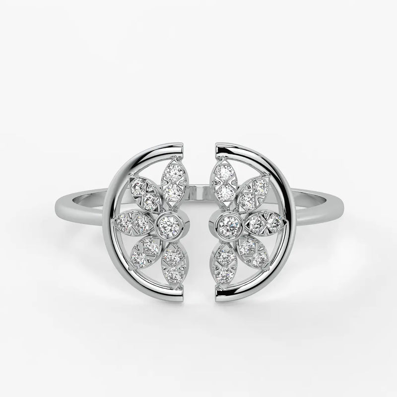 Twin Blossom Open Ladies Ring