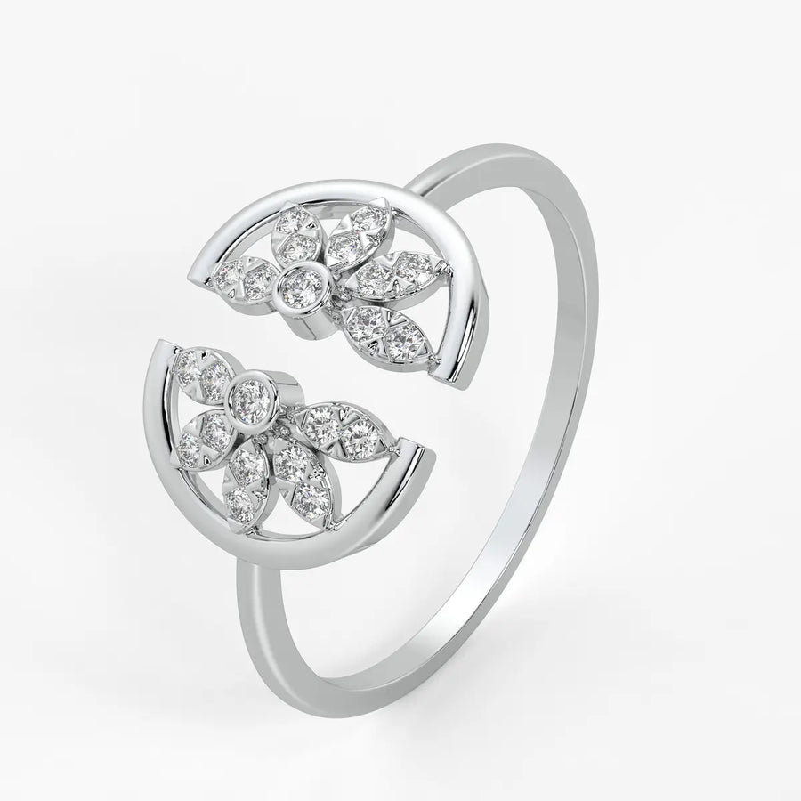 Twin Blossom Open Ladies Ring
