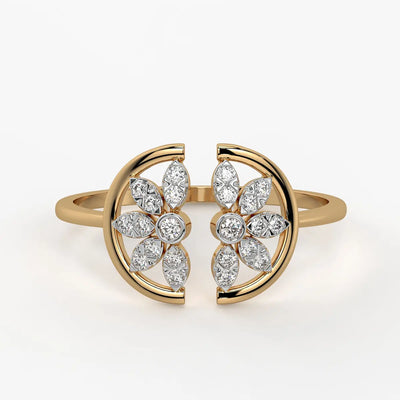 Twin Blossom Open Ladies Ring