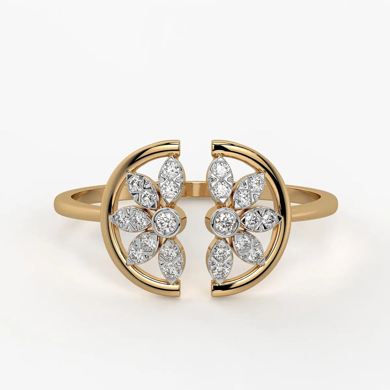 Twin Blossom Open Ladies Ring