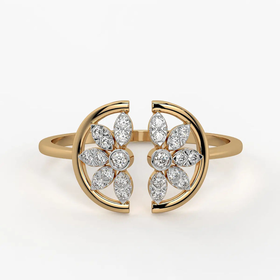 Twin Blossom Open Ladies Ring