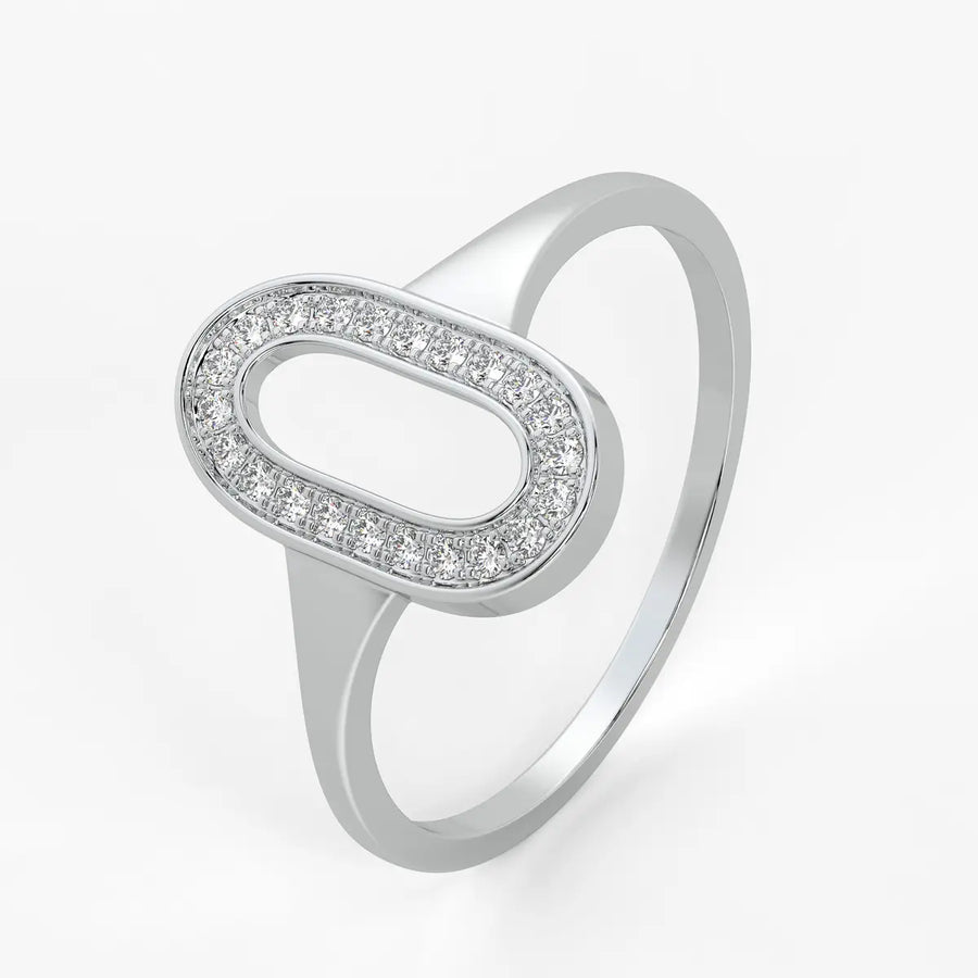 Oval Halo Ladies Ring