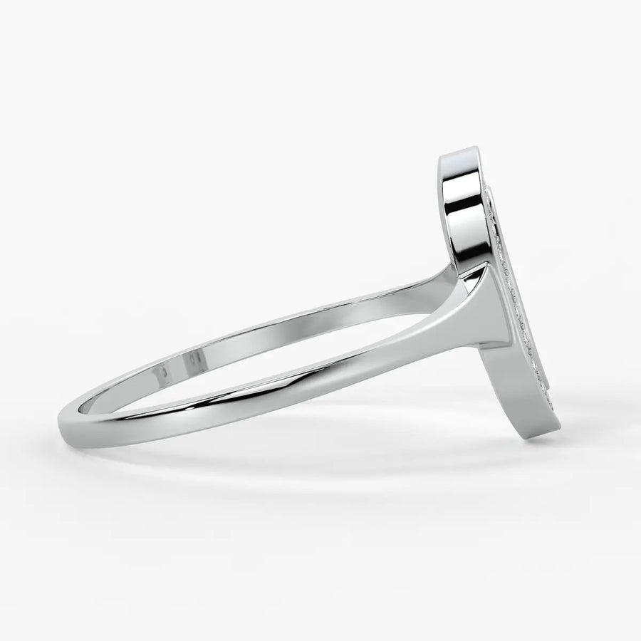 Oval Halo Ladies Ring