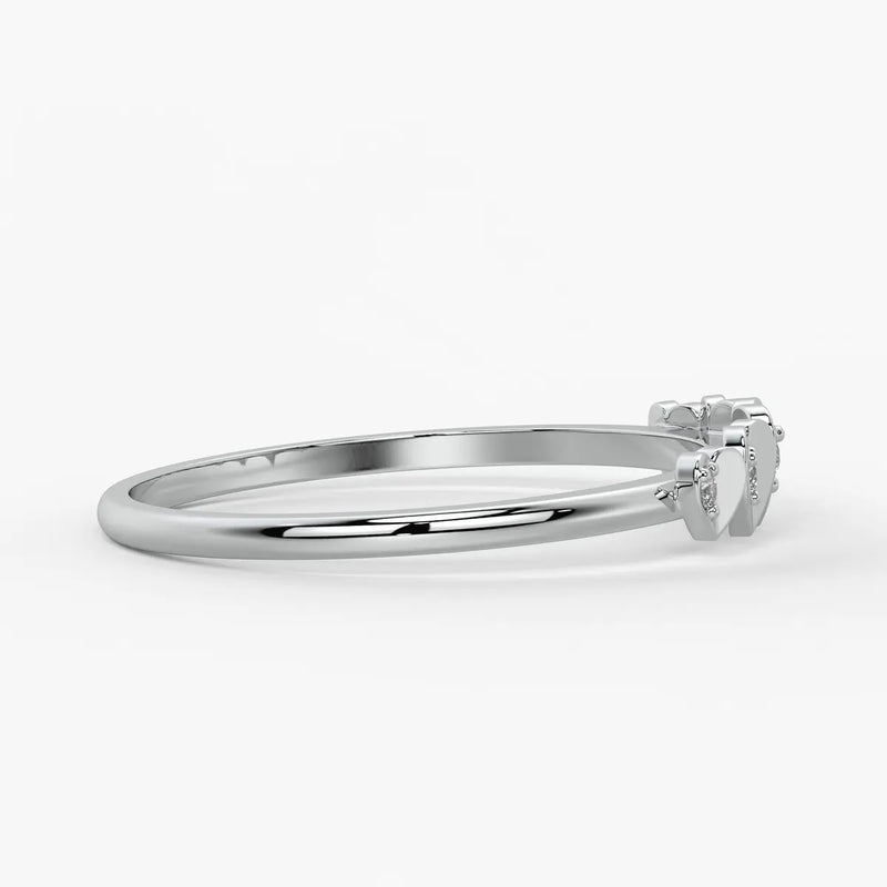 Heart Row Ladies Ring
