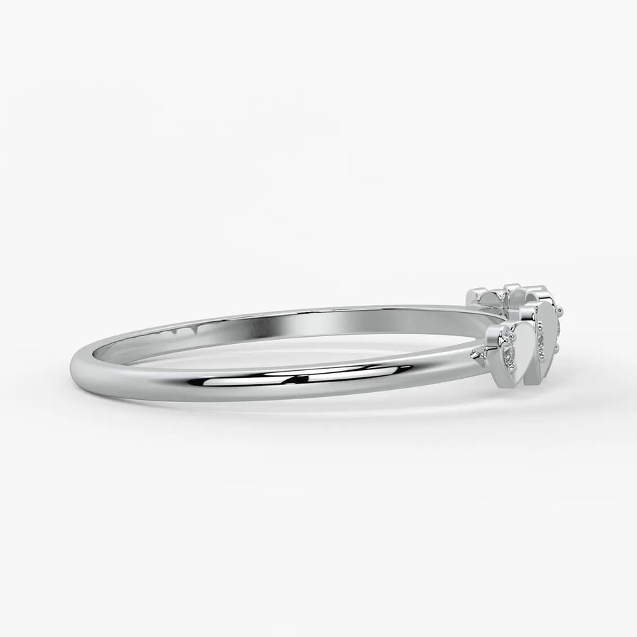 Heart Row Ladies Ring