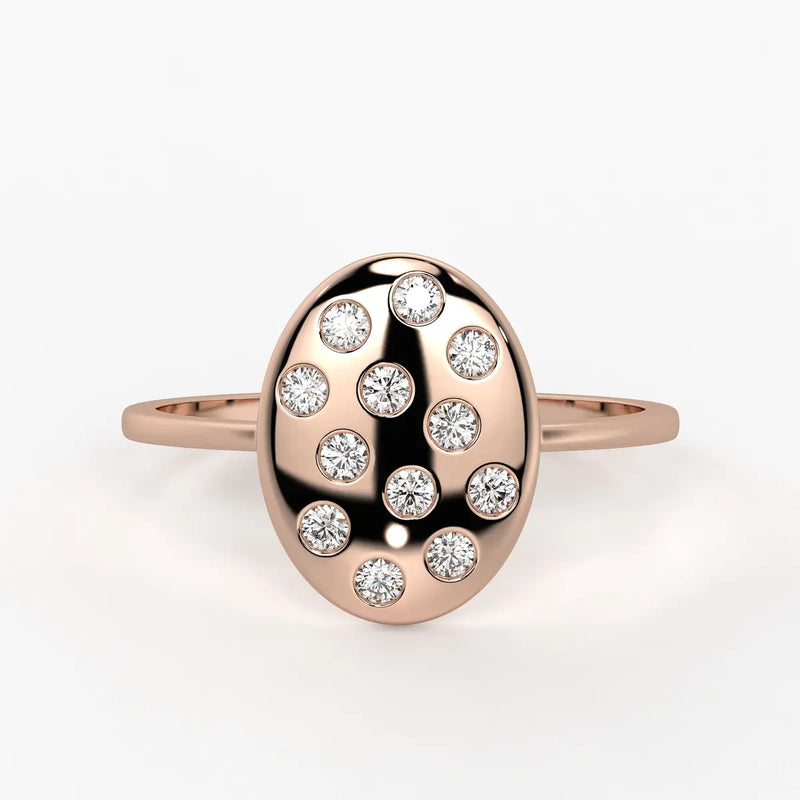 Oval Cluster Ladies Ring