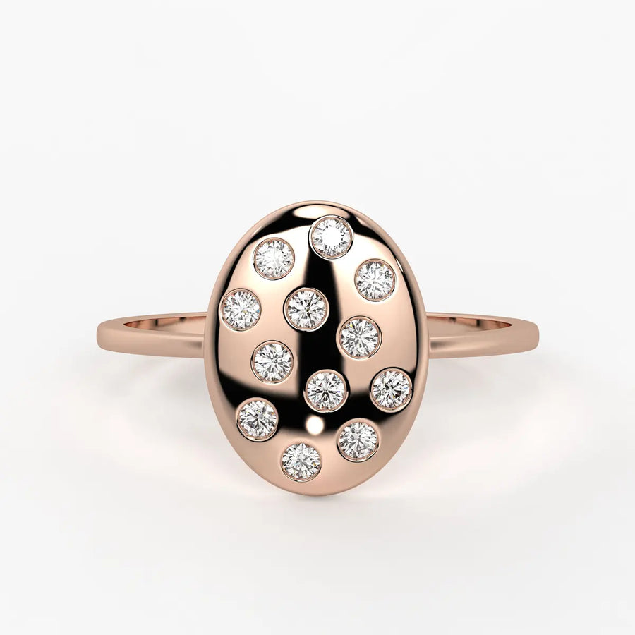 Oval Cluster Ladies Ring