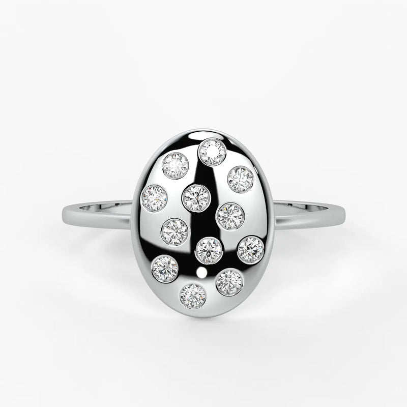 Oval Cluster Ladies Ring