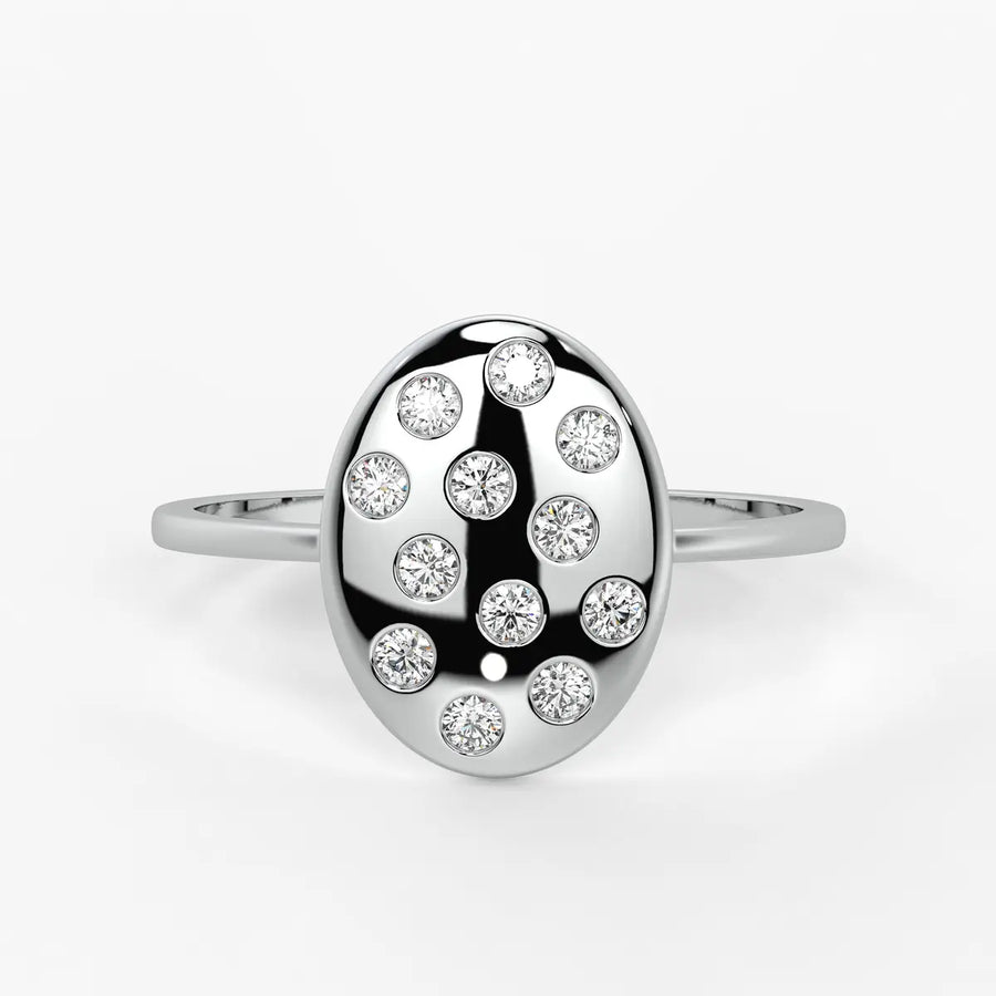 Oval Cluster Ladies Ring