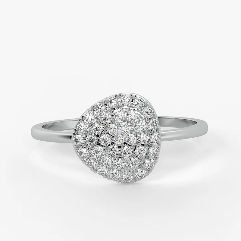 Round Halo Ladies Ring