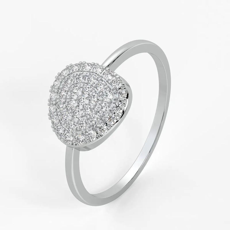 Round Halo Ladies Ring