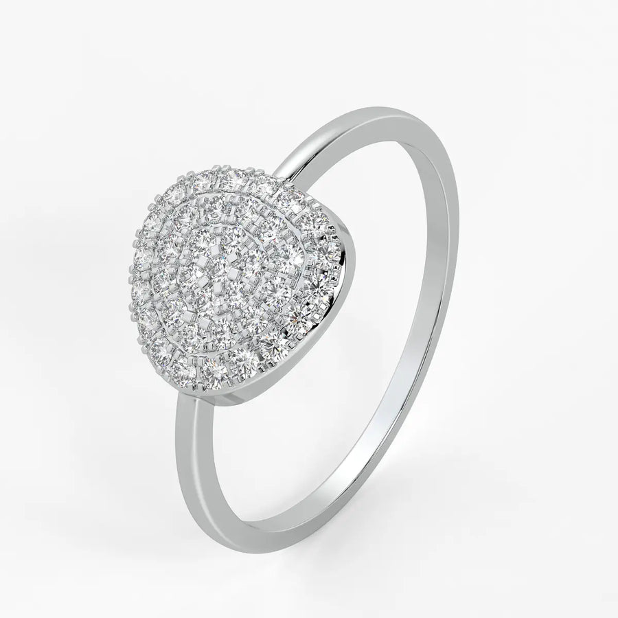 Round Halo Ladies Ring