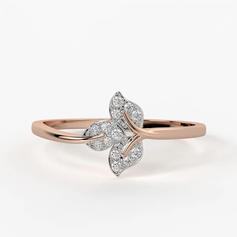 Twin Leaf Ladies Ring