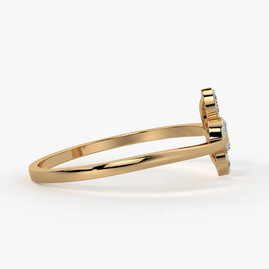 Twin Leaf Ladies Ring