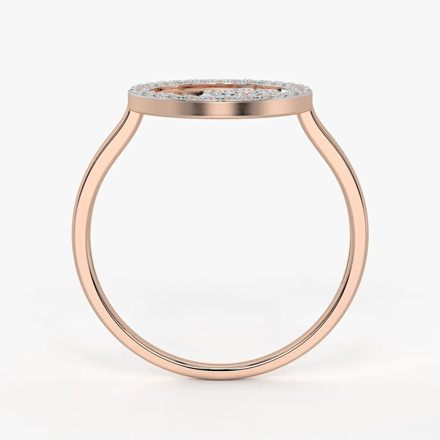 Halo Leaf Ladies Ring