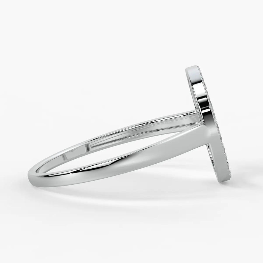 Halo Leaf Ladies Ring