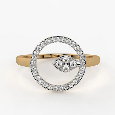 Halo Leaf Ladies Ring