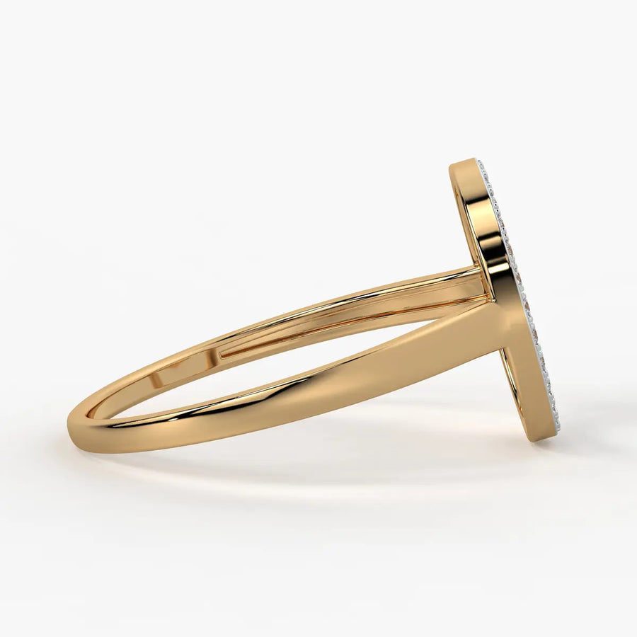 Halo Leaf Ladies Ring