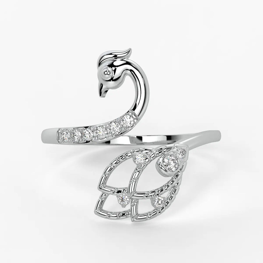 Swan Charm Ladies Ring