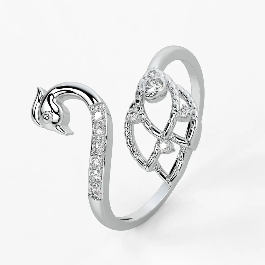 Swan Charm Ladies Ring