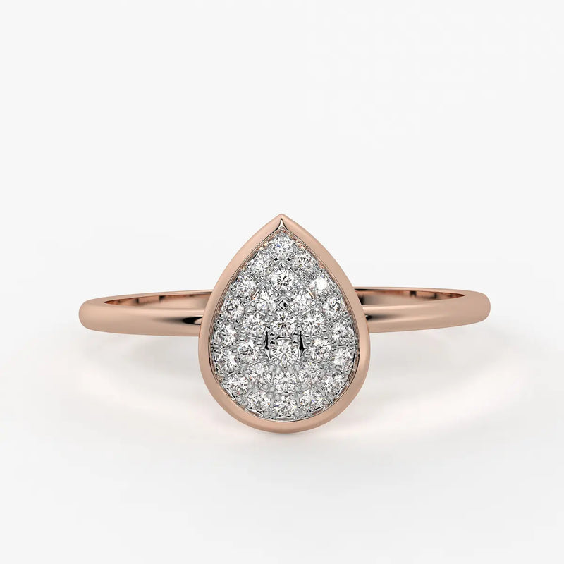 Teardrop Cluster Ladies Ring