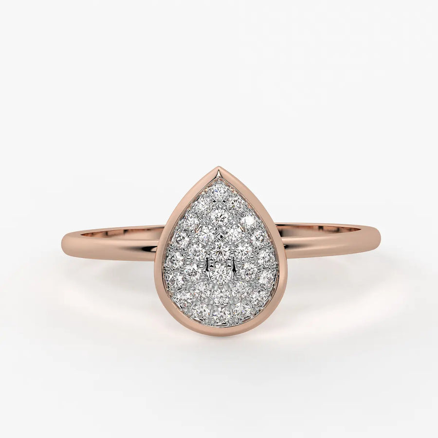 Teardrop Cluster Ladies Ring