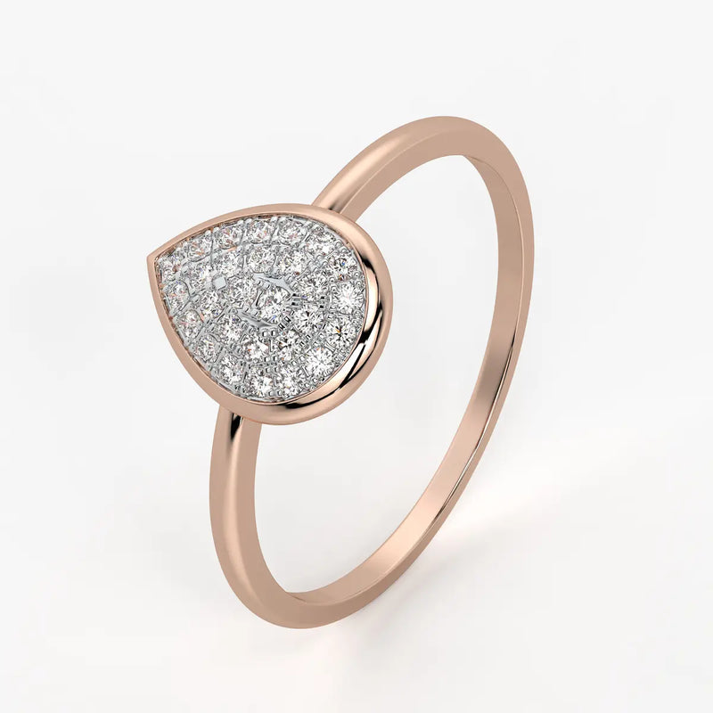 Teardrop Cluster Ladies Ring