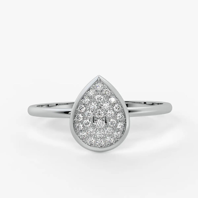 Teardrop Cluster Ladies Ring