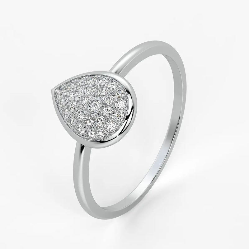 Teardrop Cluster Ladies Ring