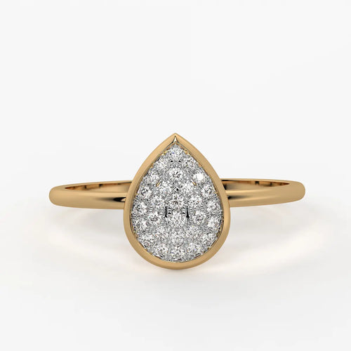 Teardrop Cluster Ladies Ring