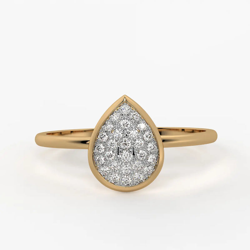 Teardrop Cluster Ladies Ring