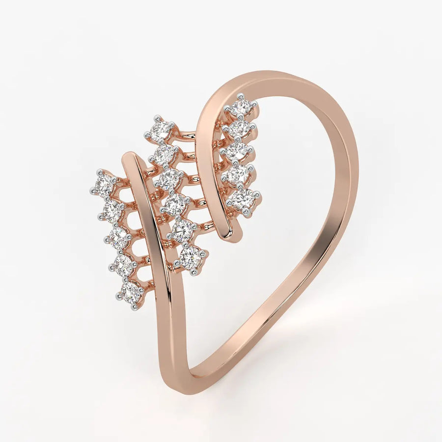 Dual Arc Cluster Ladies Ring