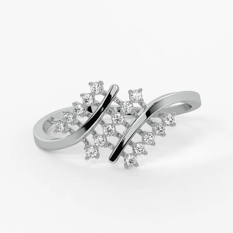 Dual Arc Cluster Ladies Ring