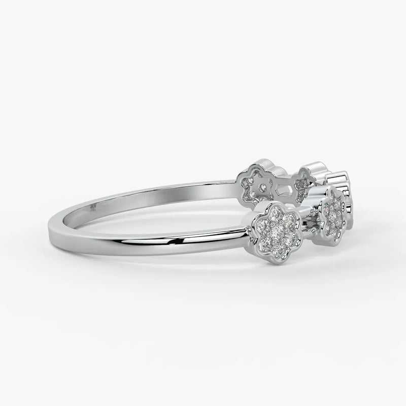 Floral Link Band Ladies Ring