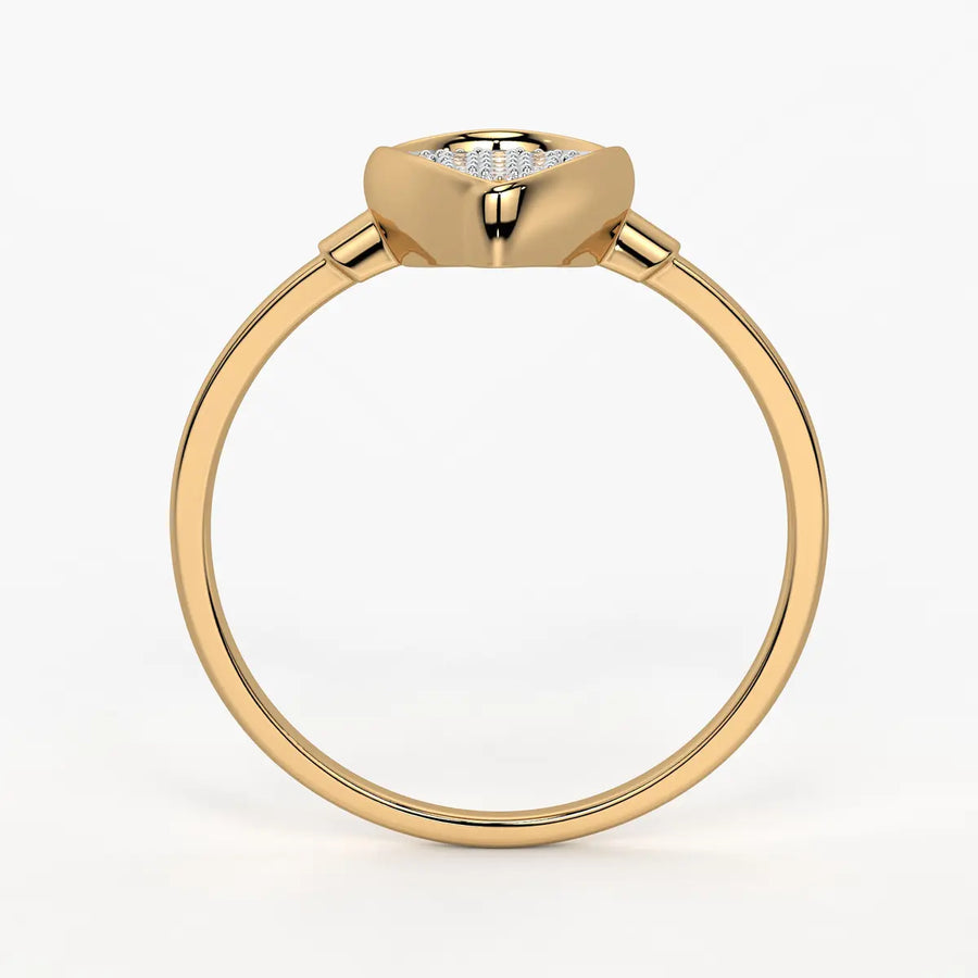 Pear Pave Cluster Ladies Ring